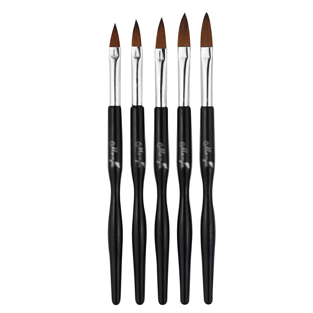 5-Piece Acrylic Nail Carving & Builder Brush Set