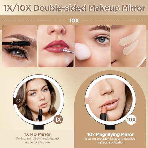 SANYCASA Lighted Makeup Mirror with Magnification