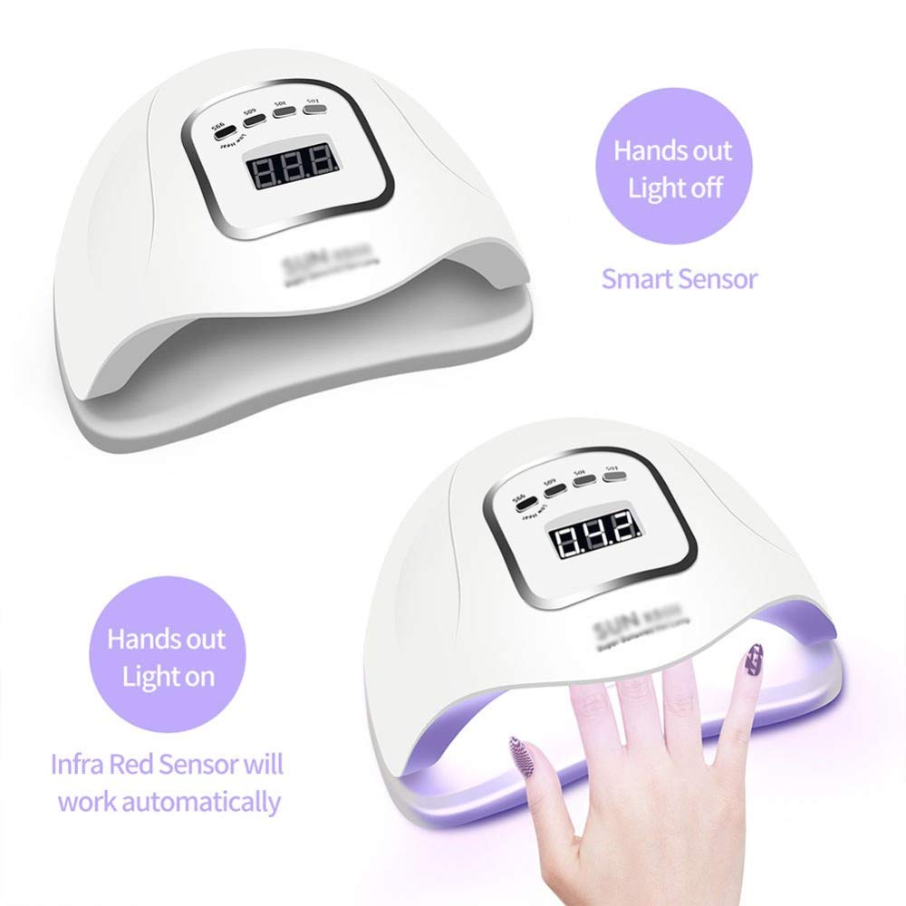 45-LED UV Nail Lamp with Auto Sensor & Timer