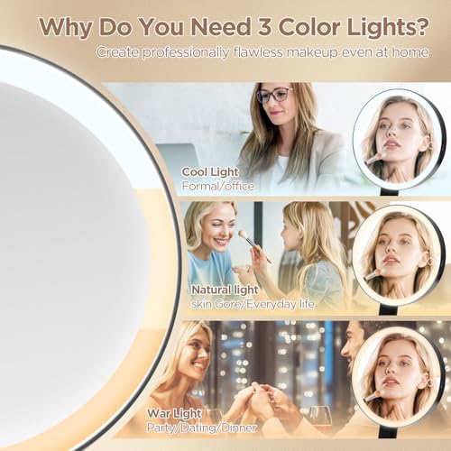 SANYCASA Lighted Makeup Mirror with Magnification