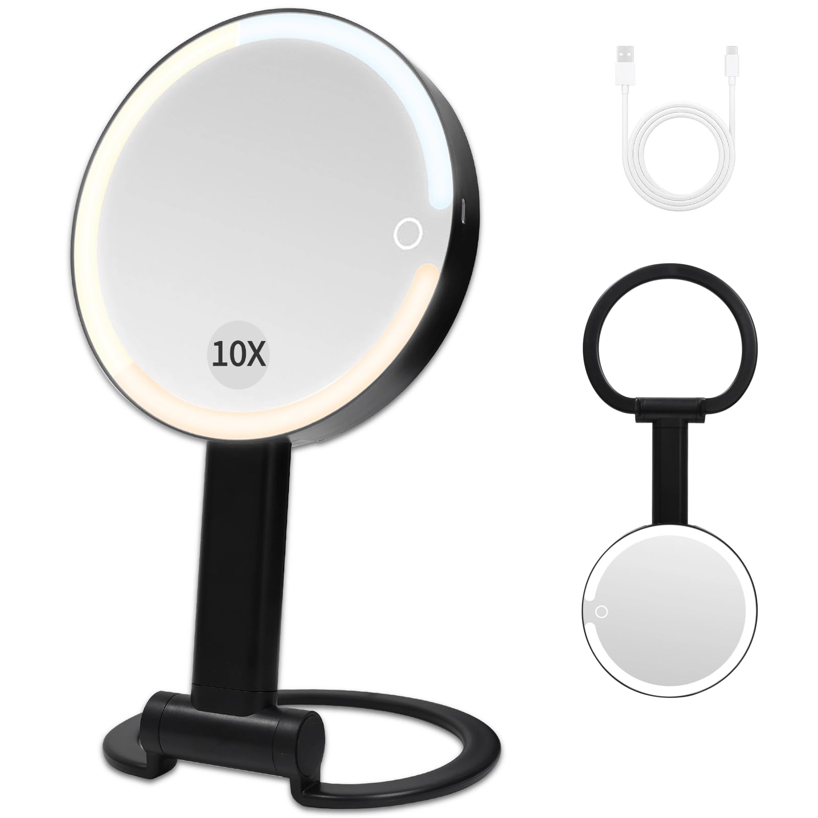 SANYCASA Lighted Makeup Mirror with Magnification