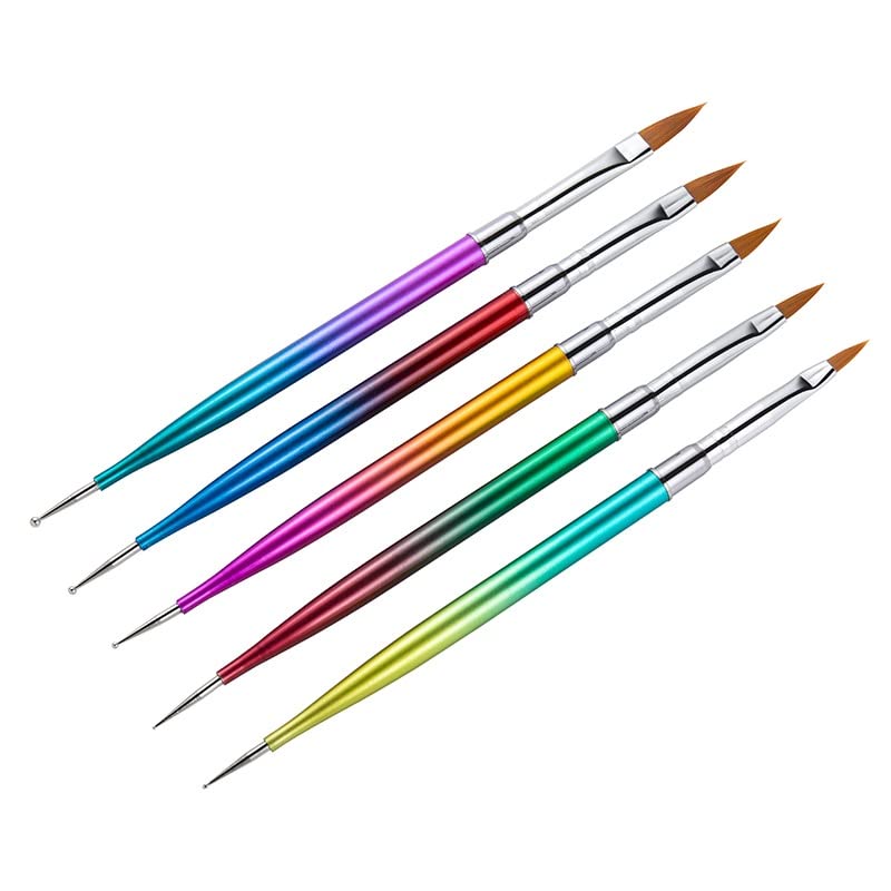 5-Piece Dual-Ended Nail Art Dotting & Liner Brush Set