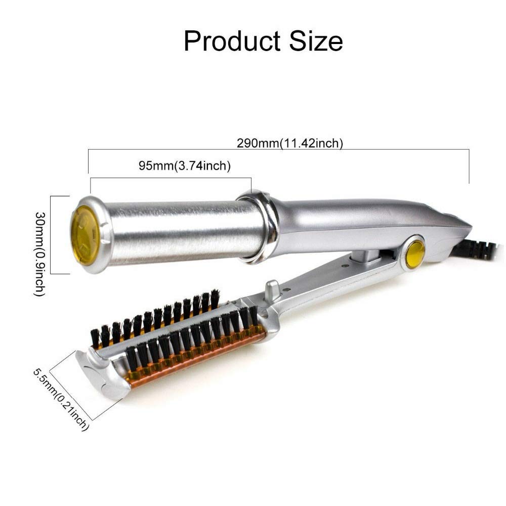 2-in-1 Hair Straightener & Curling Iron with Brush