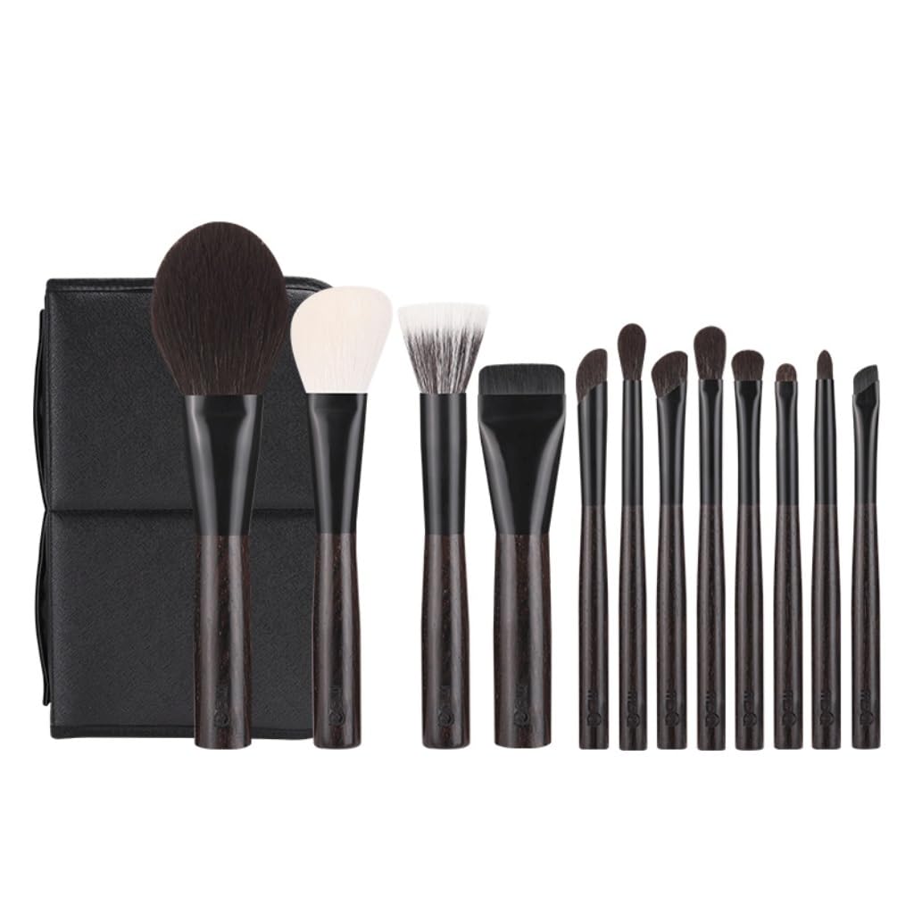 12-Piece Professional Makeup Brush Set for Face & Eyes