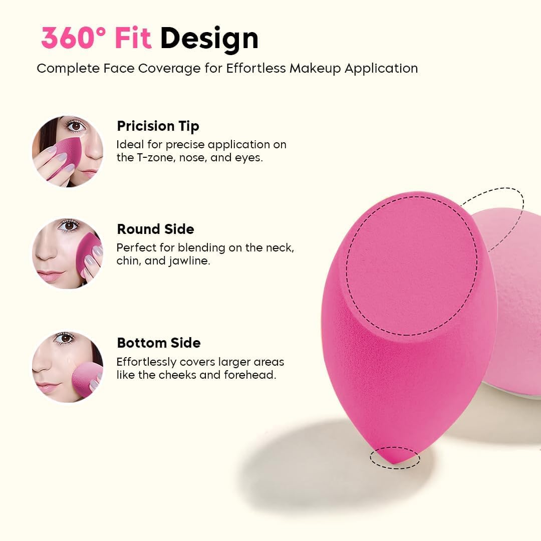 4-Pack Makeup Sponge Blender Set with Storage Case