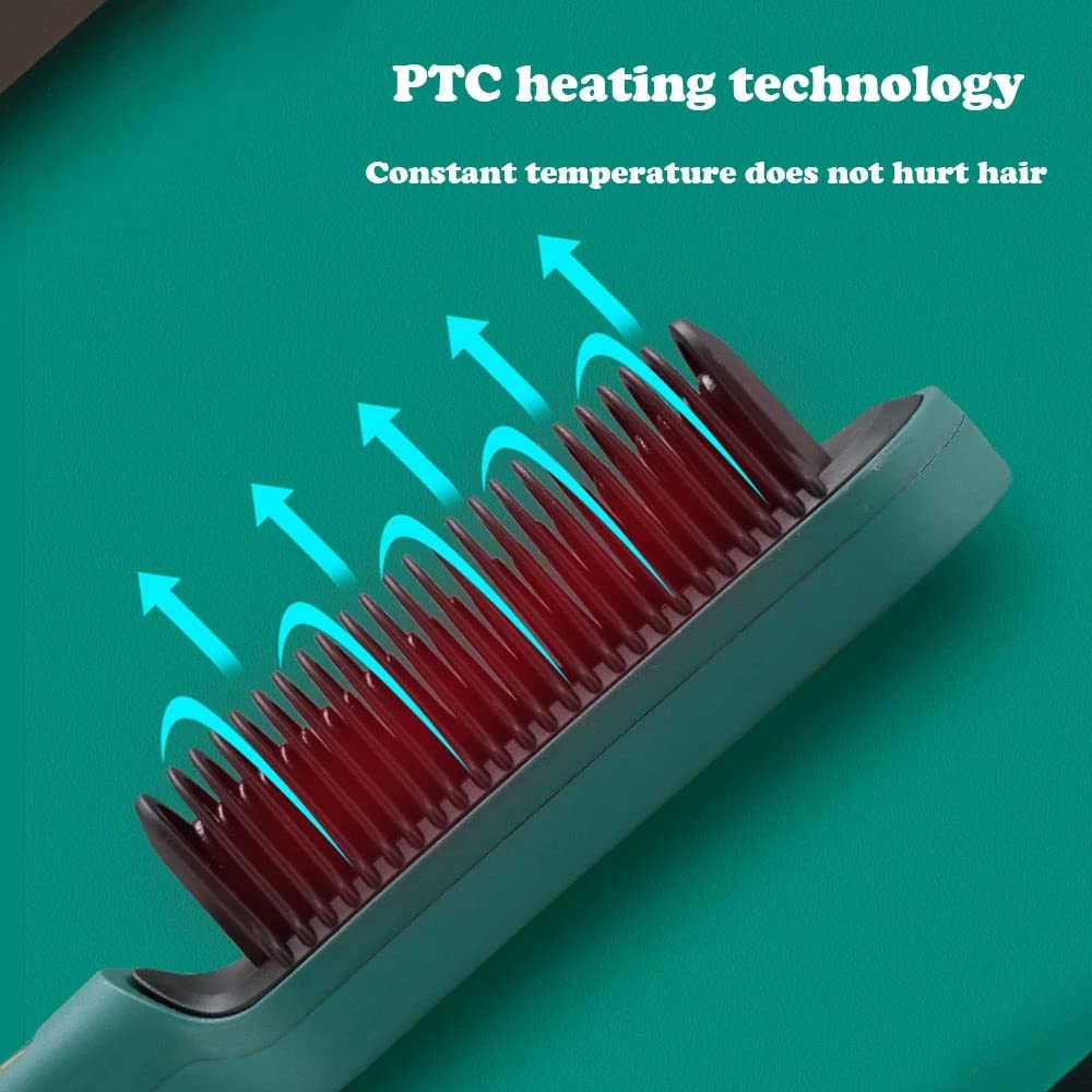 2-in-1 Ionic Hair Straightening & Curling Brush with LCD Display