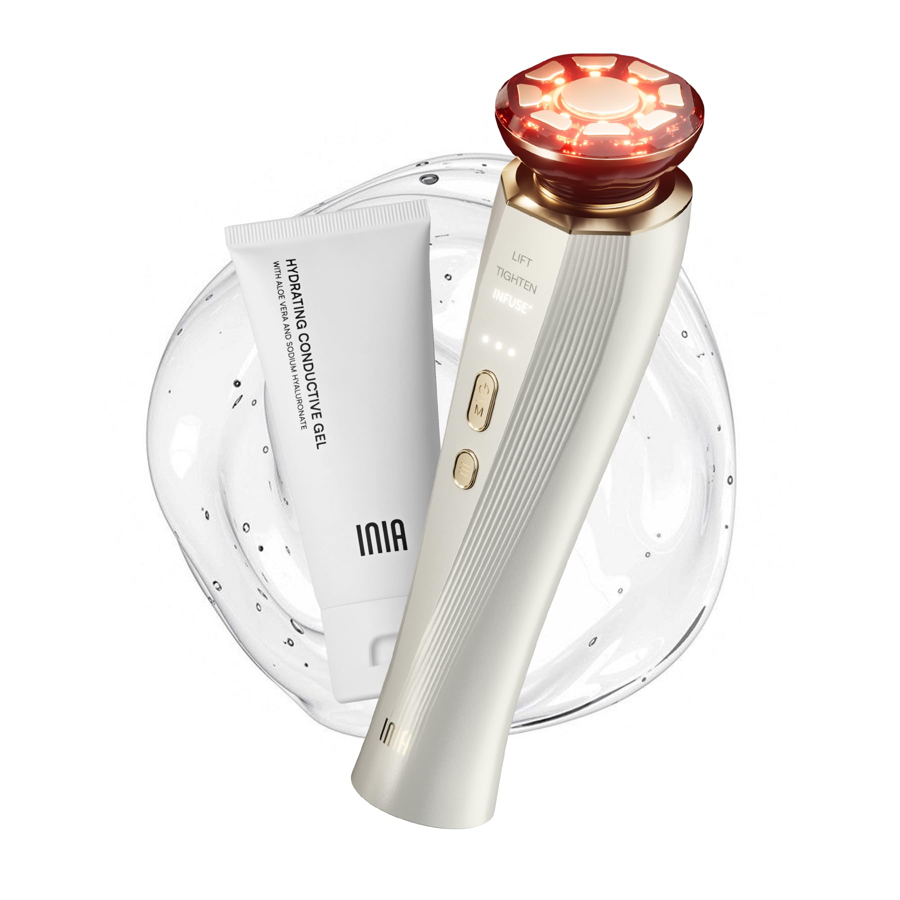 INIA 3-in-1 Red Light Therapy Beauty Device for Face & Neck Skincare