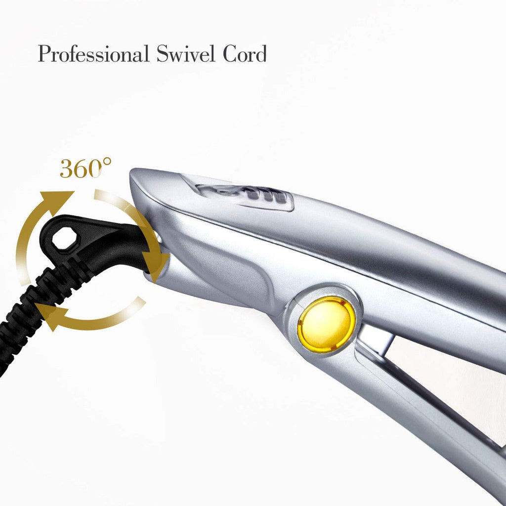 2-in-1 Hair Straightener & Curling Iron with Brush
