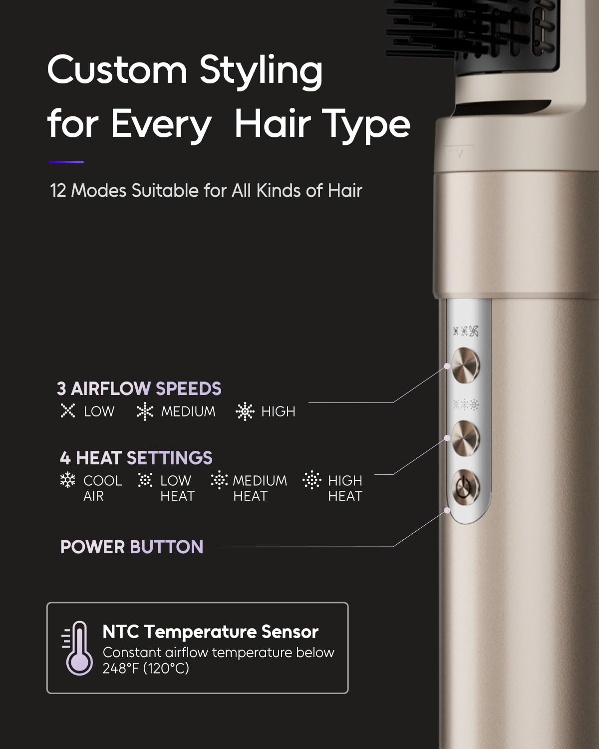 7MAGIC 6 in 1 Multi Hair Styler Dryer Brush High Speed Blow Dry