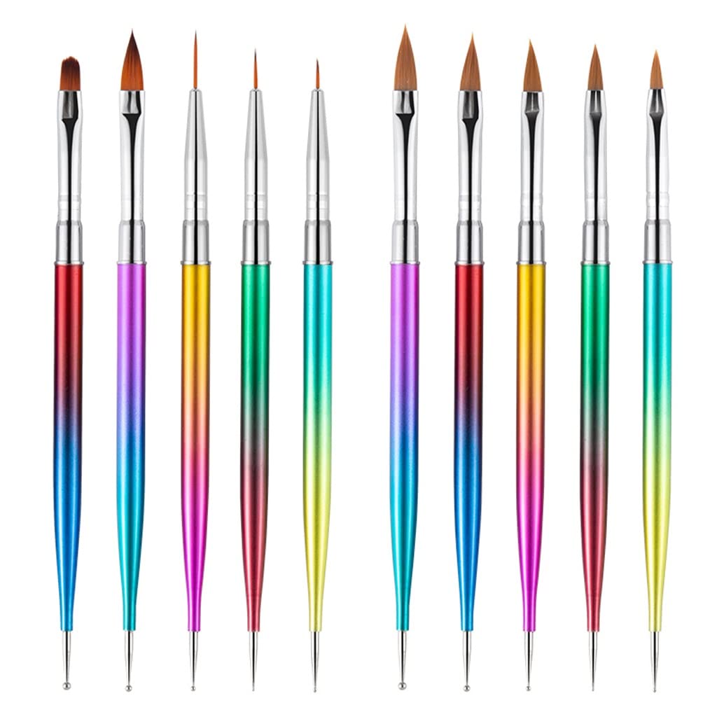 5-Piece Dual-Ended Nail Art Dotting & Liner Brush Set