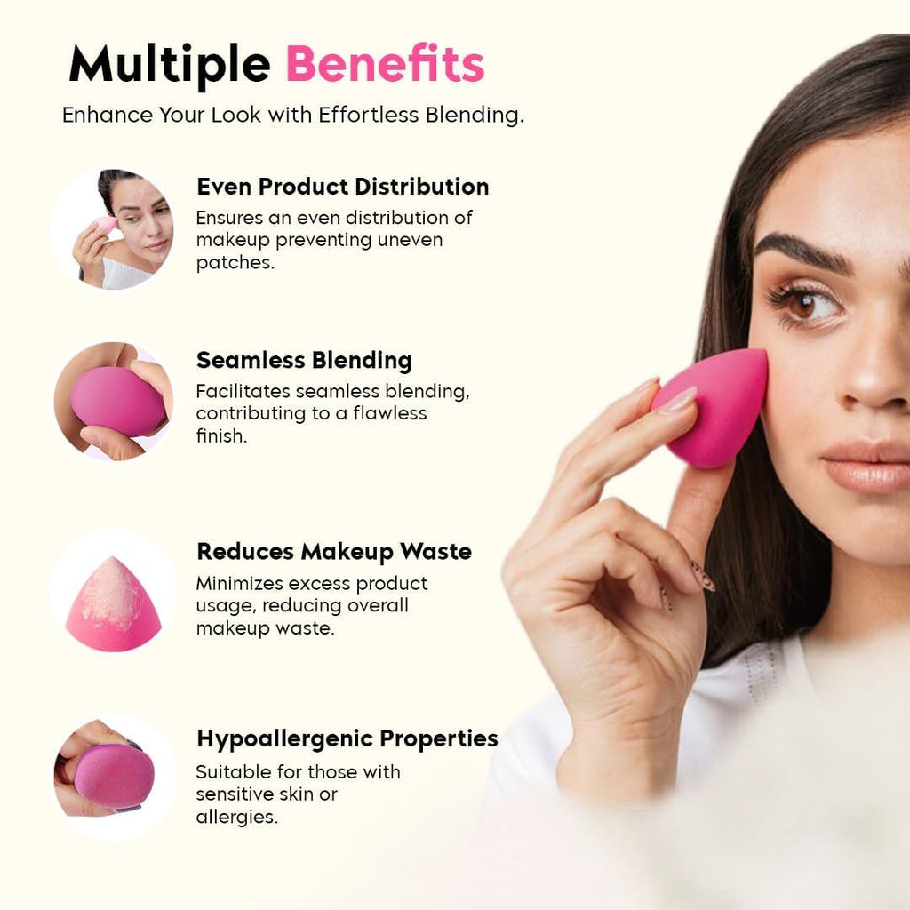 4-Pack Makeup Sponge Blender Set with Storage Case