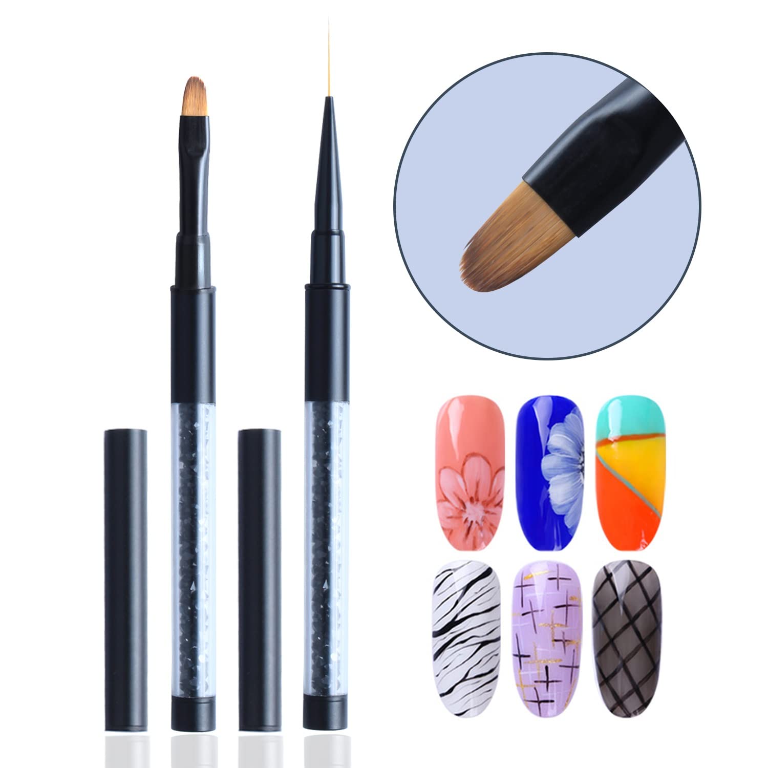 Matte Black Acrylic Nail Art Brush for Gel & Acrylic Nails