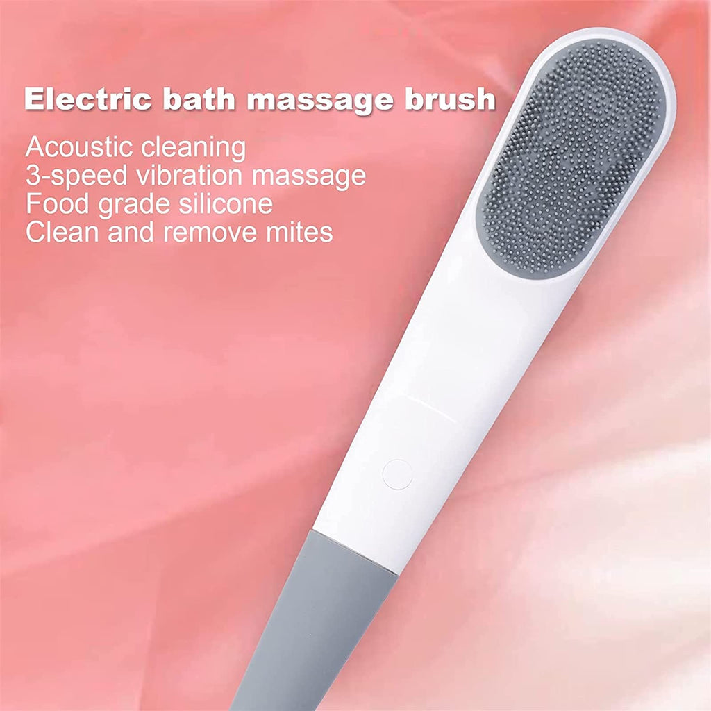 Waterproof Electric Silicone Bath Brush with Long Handle