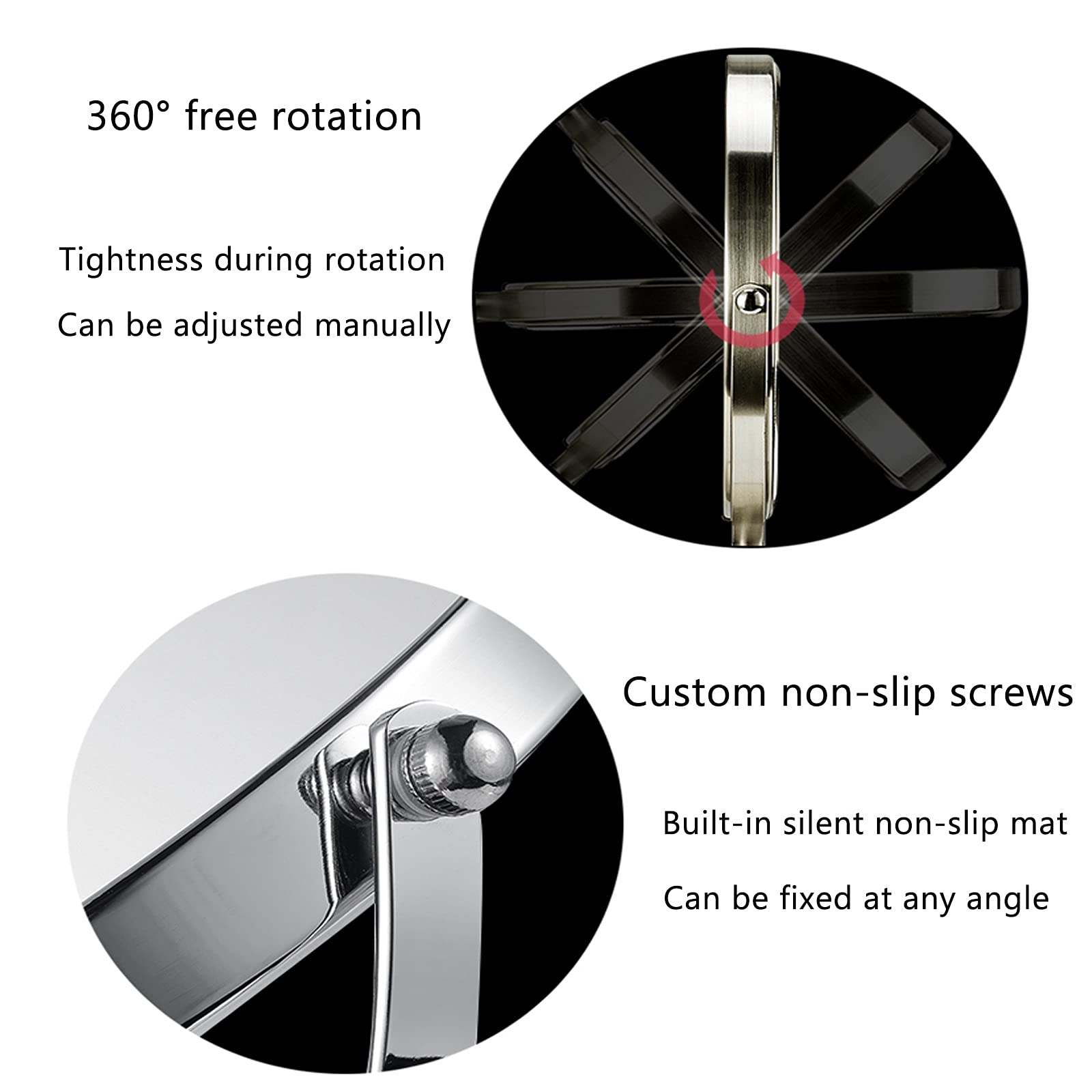 8-Inch Double-Sided 1X/3X Magnifying Vanity Mirror