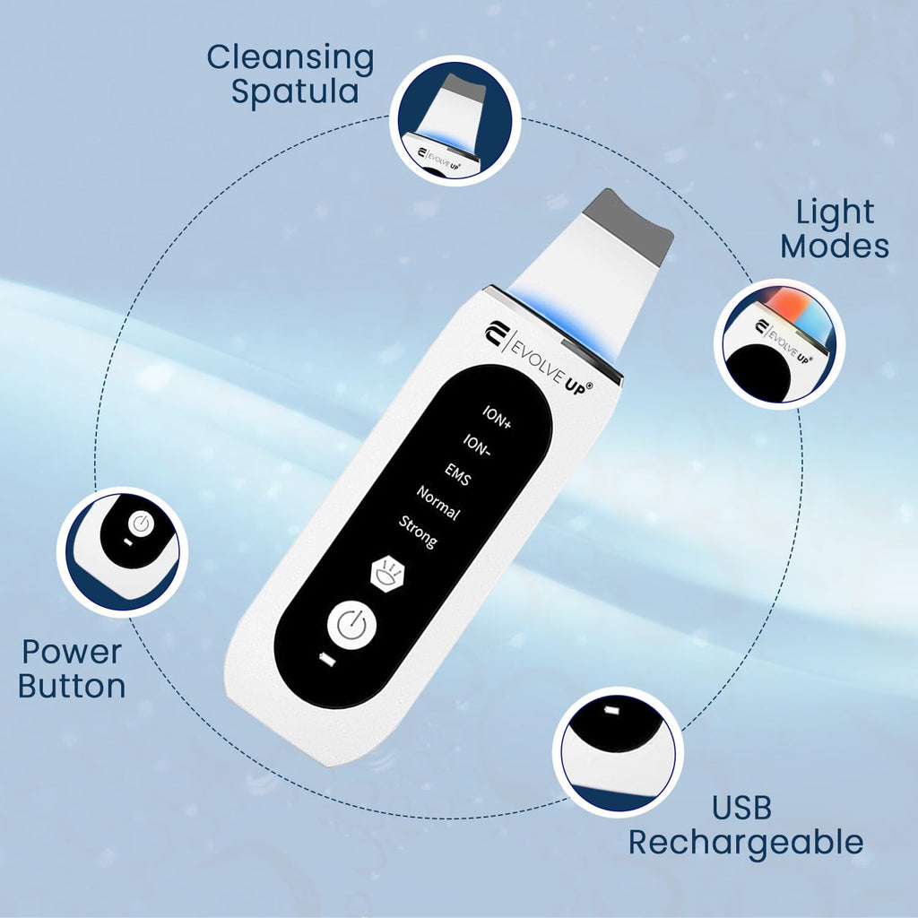 Evolve Up 5-in-1 Facial Skin Scrubber - Face Cleansing Blackhead Remover