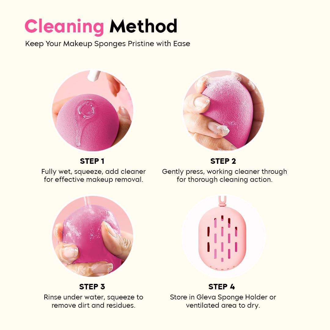4-Pack Makeup Sponge Blender Set with Storage Case