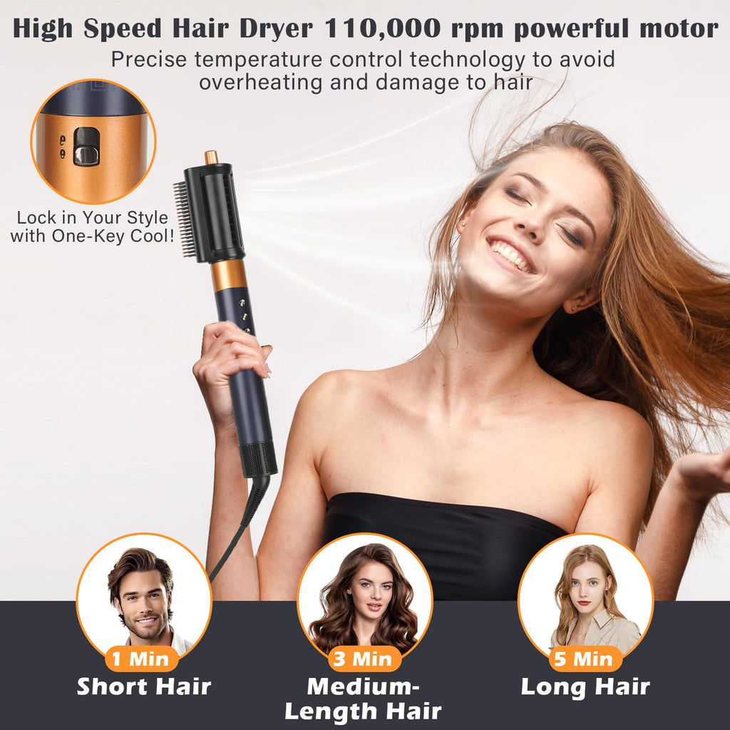 5-in-1 Hot Air Hair Styler & Dryer Set with Travel Case