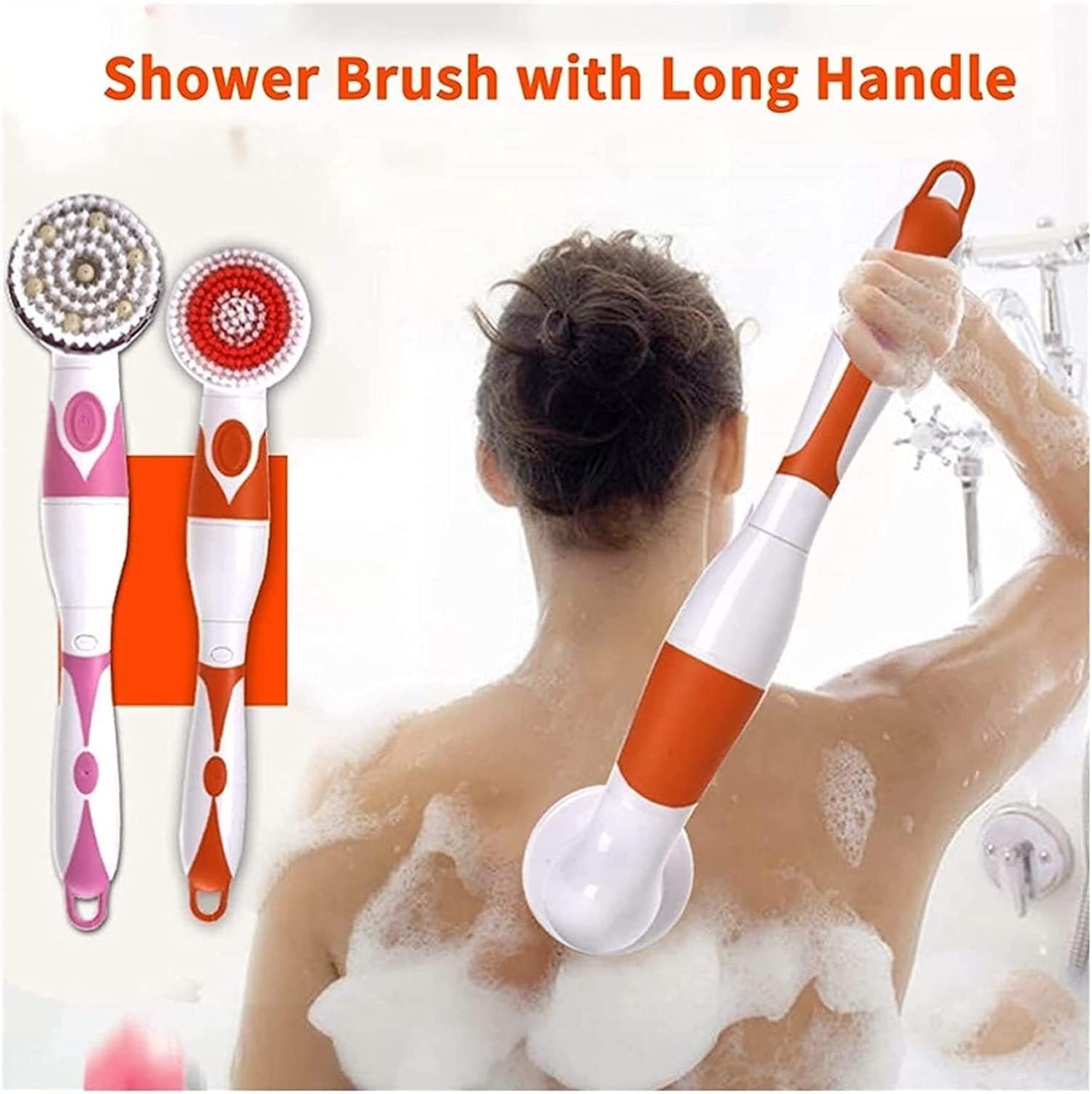 Electric Body Scrubber Shower Brush with Long Handle