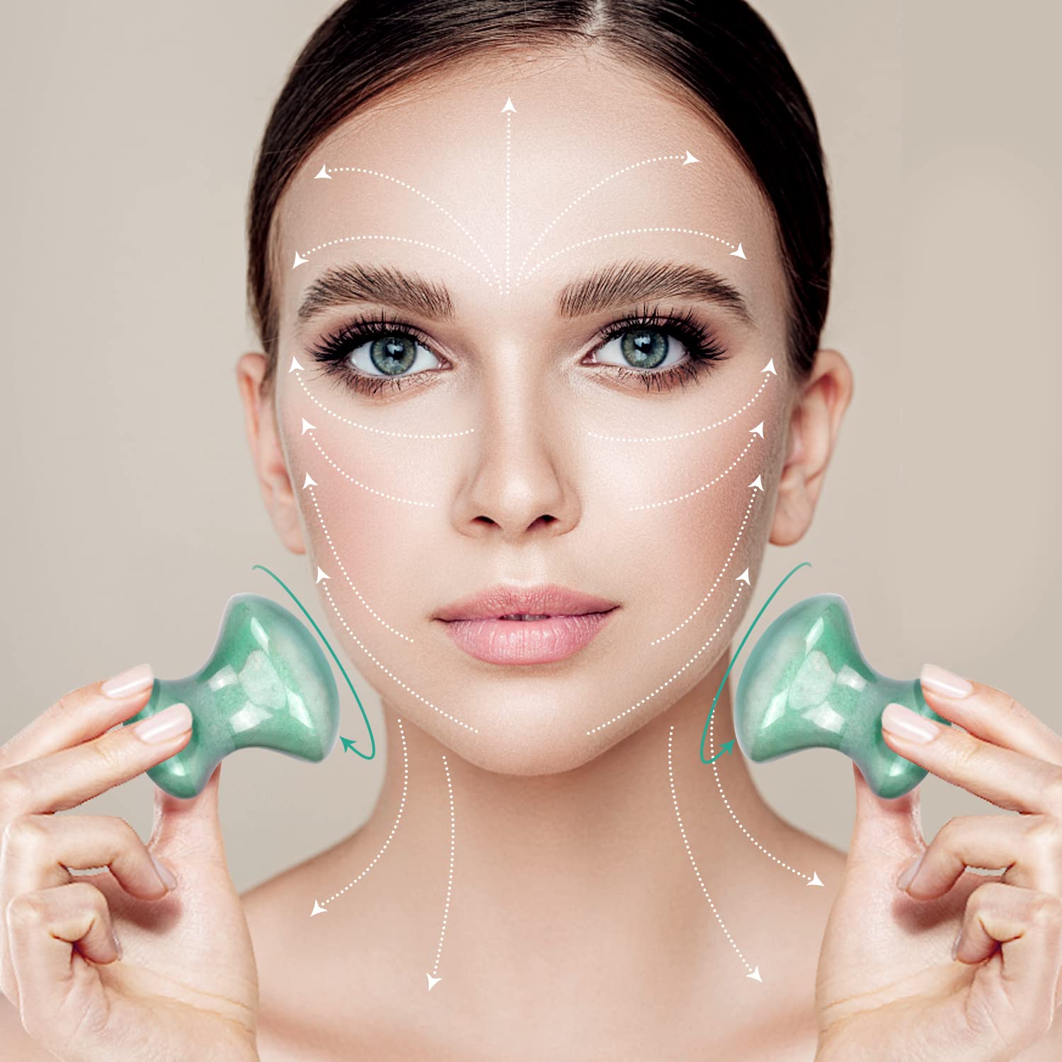 ideayard Mushroom Gua sha 2Pcs&Amethyst Mask for Women SPA Lift Remove Wrinkles