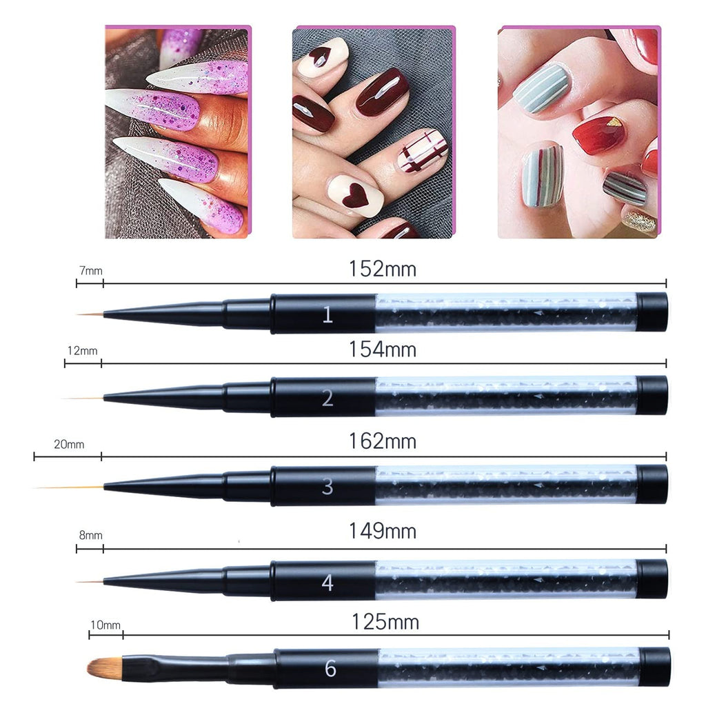 Matte Black Acrylic Nail Art Brush for Gel & Acrylic Nails