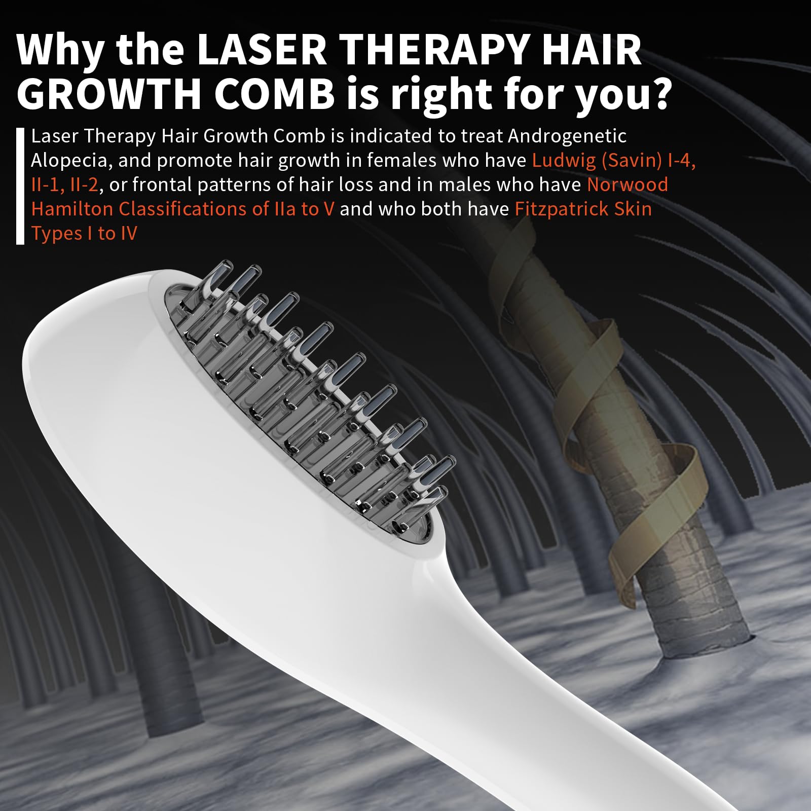 Red Light Therapy Laser Scalp Comb for Men & Women