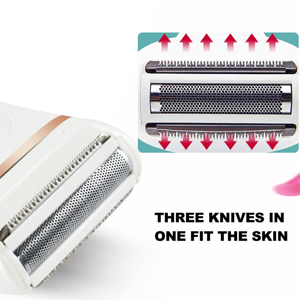 3-in-1 Women's Electric Shaver for Wet & Dry Use Rechargeable