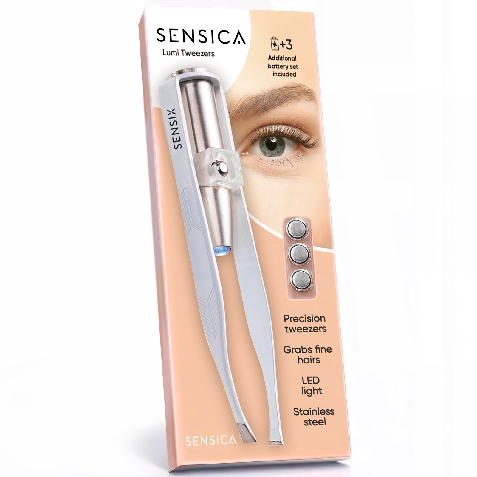 LED Lighted Precision Eyebrow Tweezers