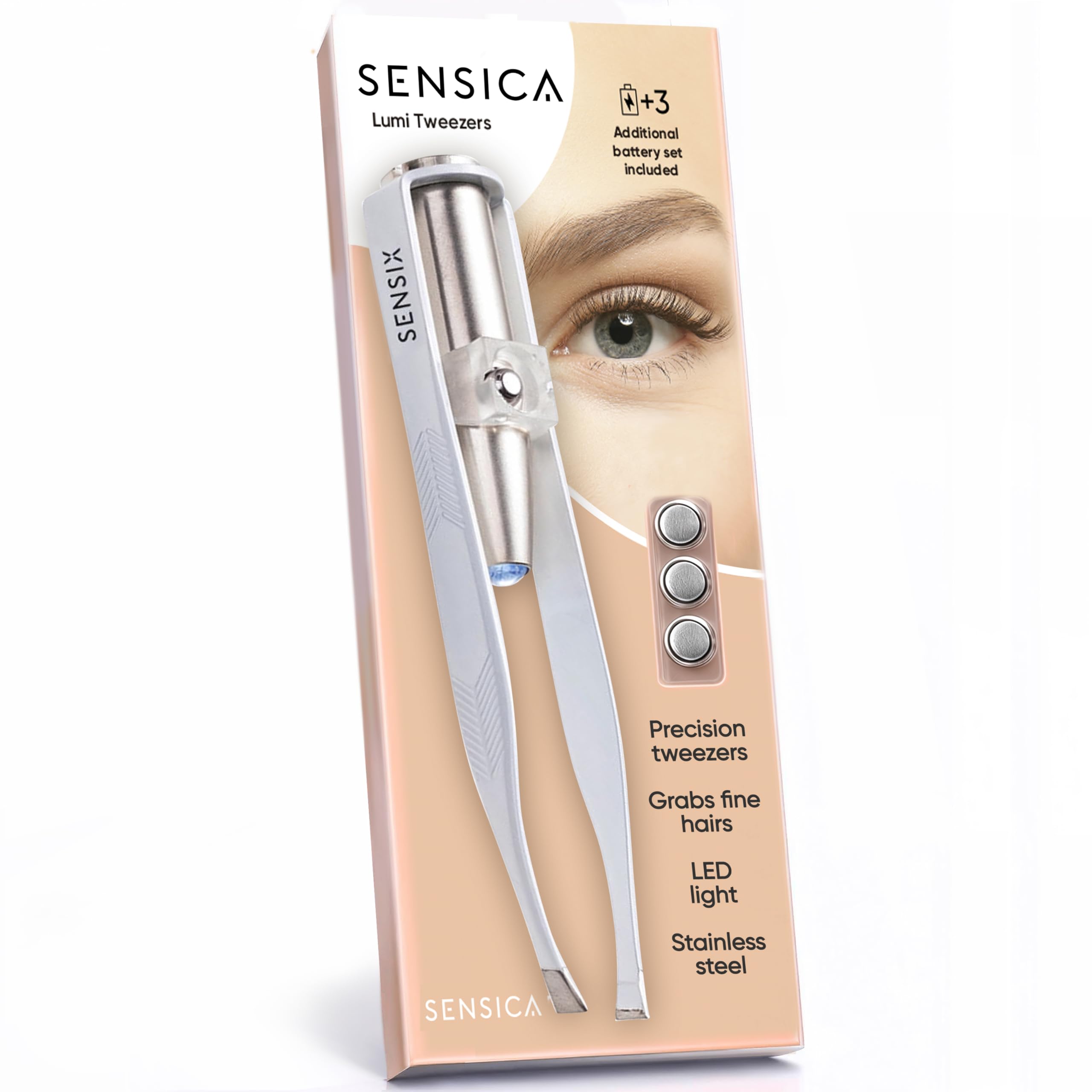LED Lighted Precision Eyebrow Tweezers