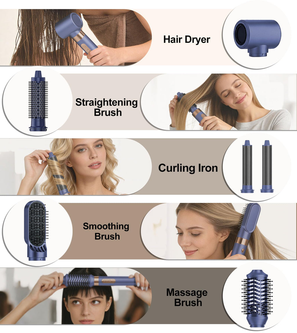 Professional 8-in-1 Hot Air Hair Styler & Dryer Set