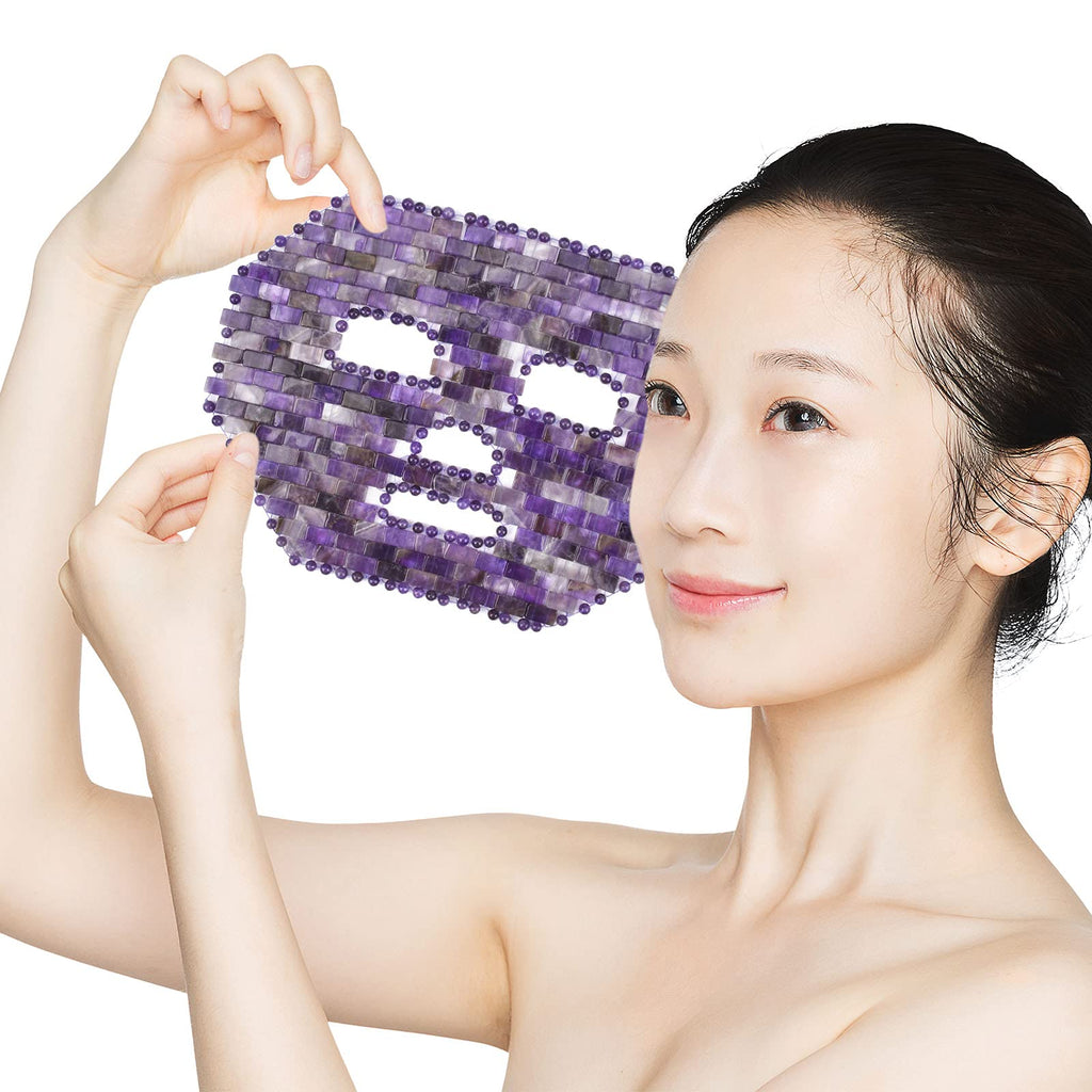 ideayard Mushroom Gua sha 2Pcs&Amethyst Mask for Women SPA Lift Remove Wrinkles