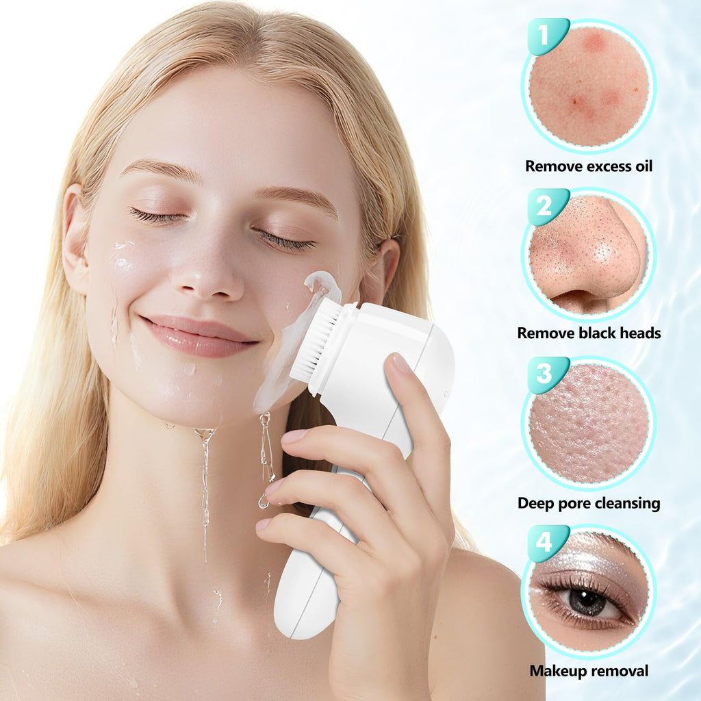 Waterproof Sonic Facial Cleansing Brush for All Skin Types