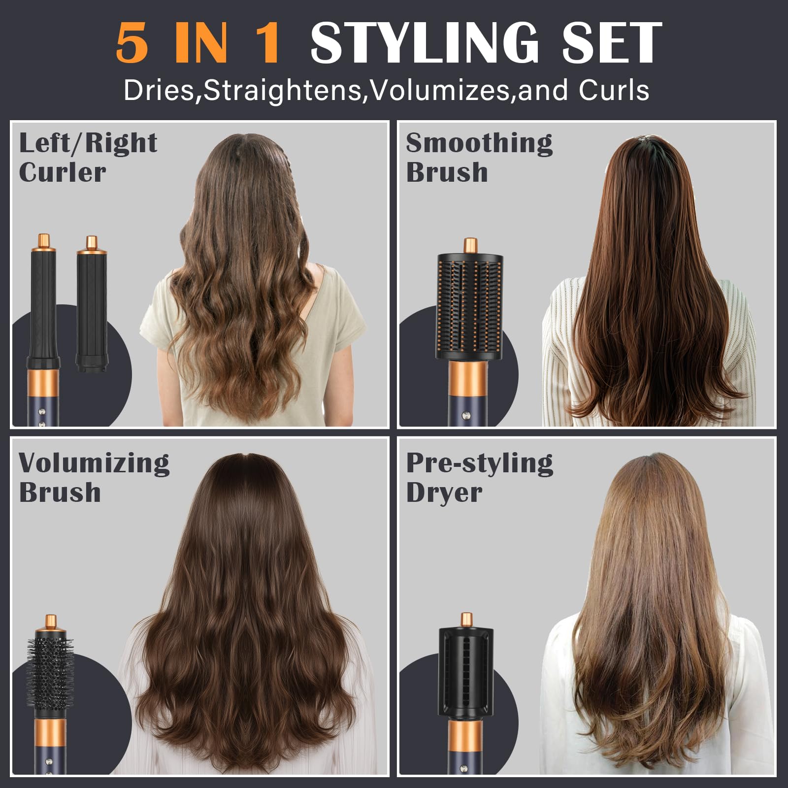 5-in-1 Hot Air Hair Styler & Dryer Set with Travel Case