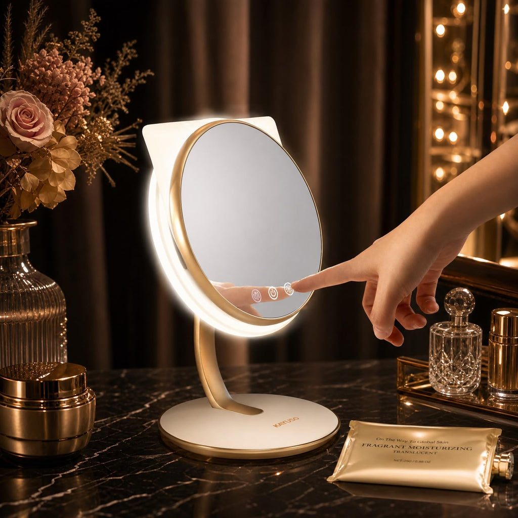 3-in-1 Heated & Cooled Makeup Mirror with LED Lighting