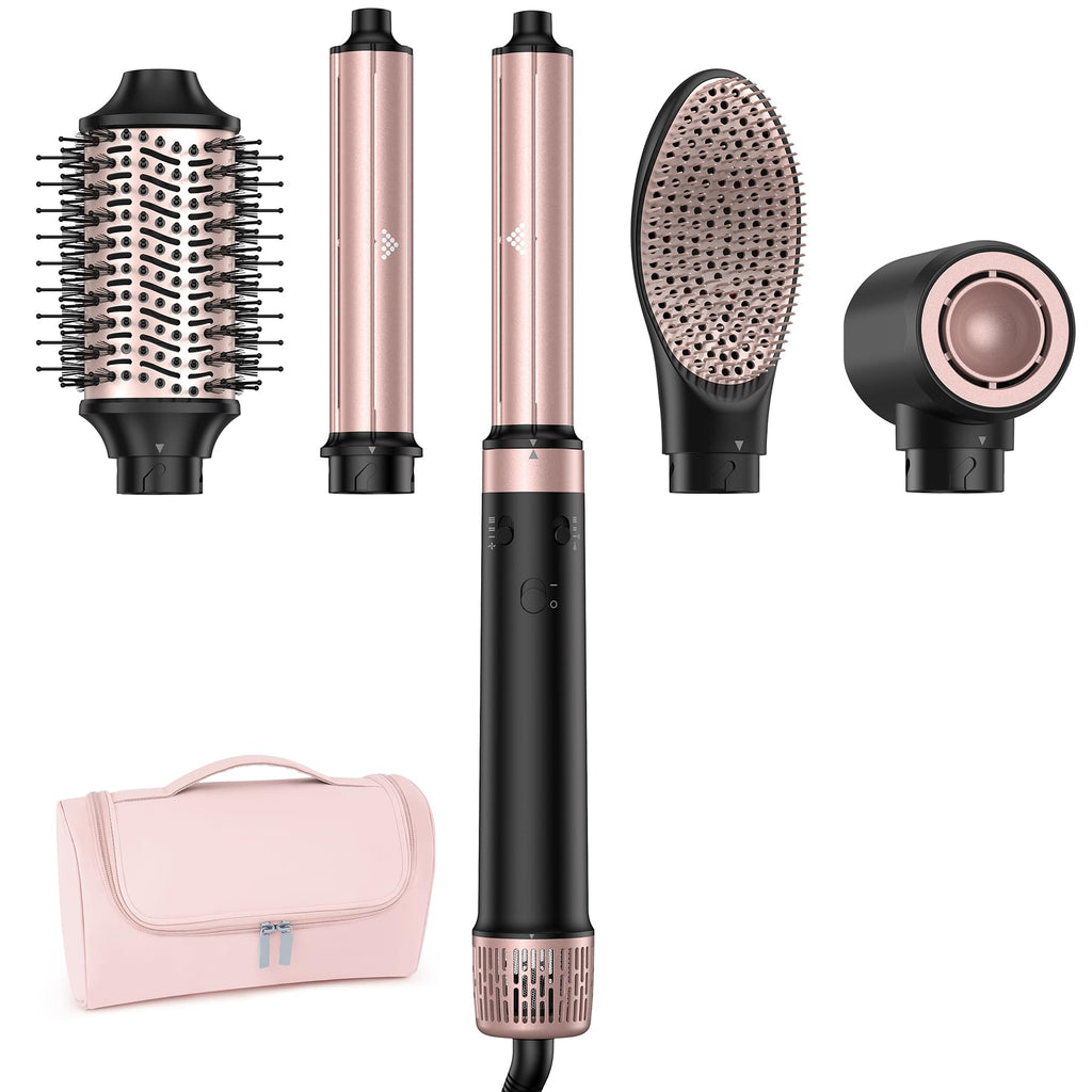 5-in-1 Ionic Hot Air Hair Styler Set with Travel Bag