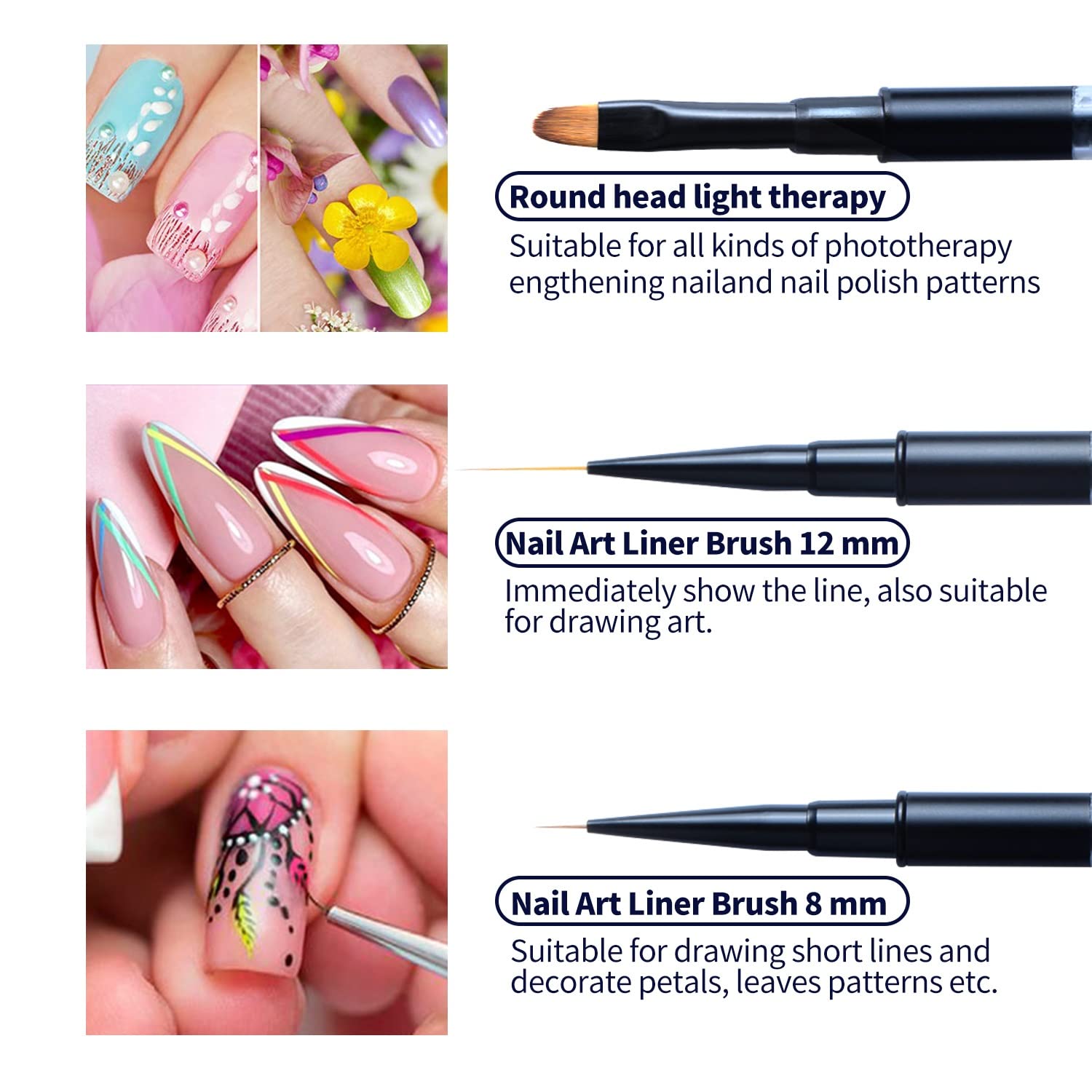 Matte Black Acrylic Nail Art Brush for Gel & Acrylic Nails