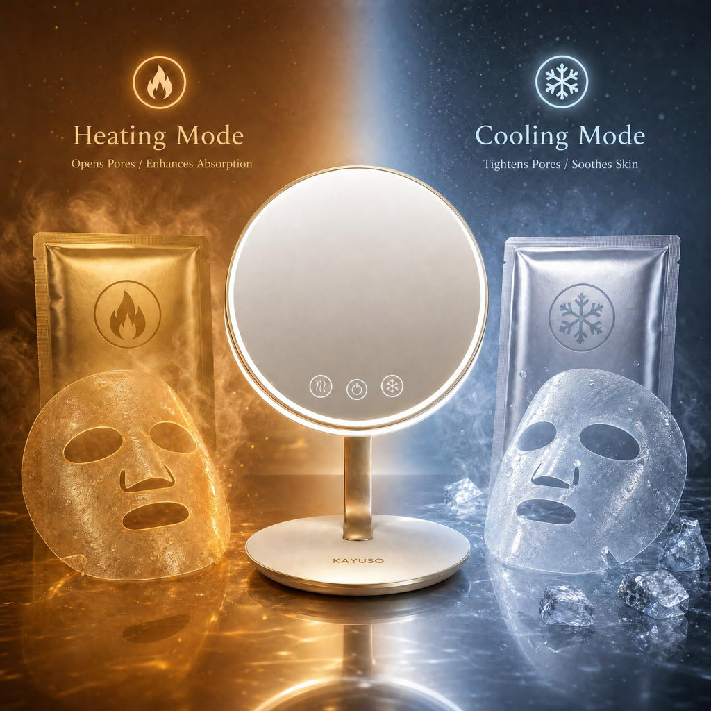 3-in-1 Heated & Cooled Makeup Mirror with LED Lighting
