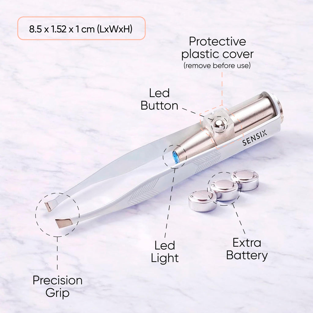 LED Lighted Precision Eyebrow Tweezers