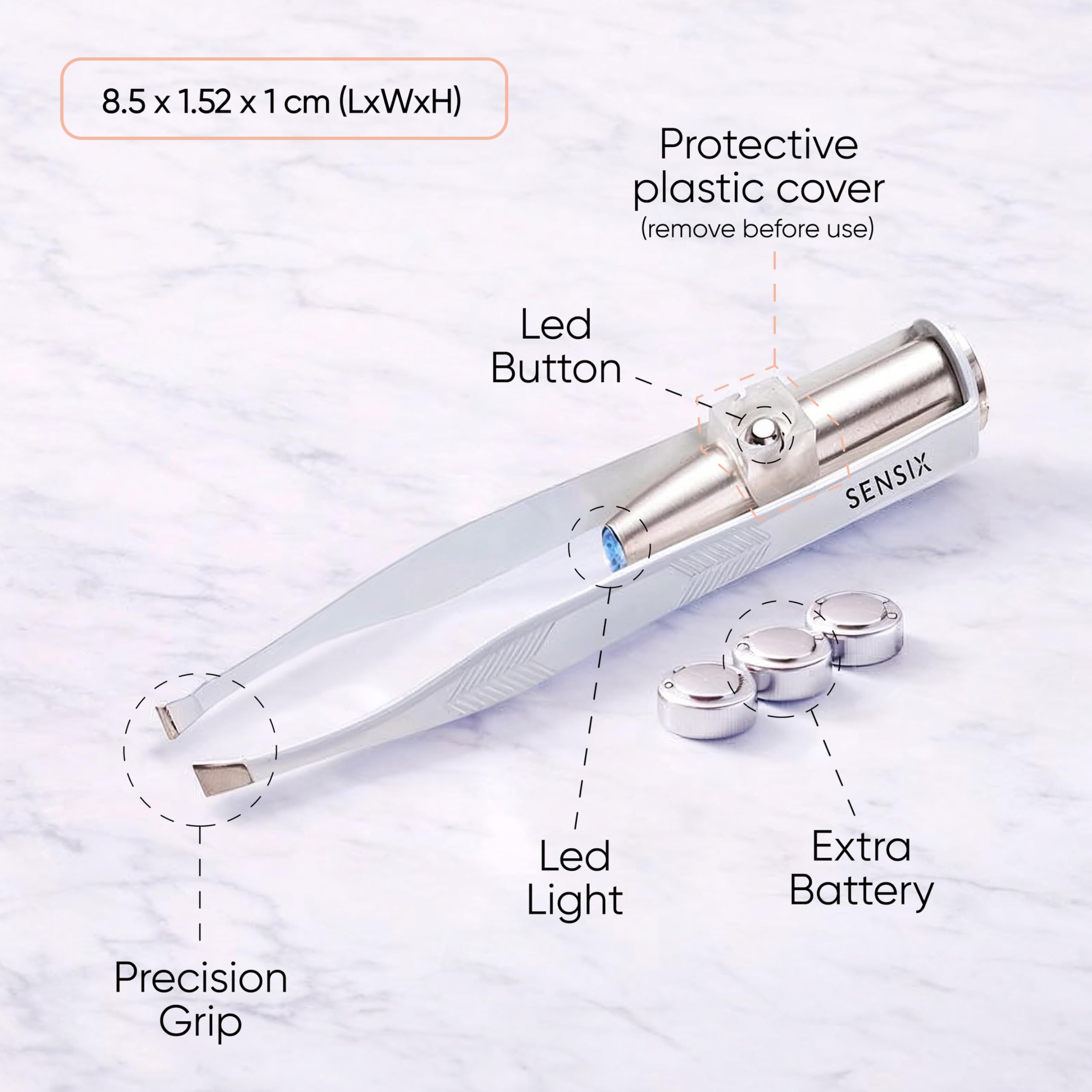 LED Lighted Precision Eyebrow Tweezers