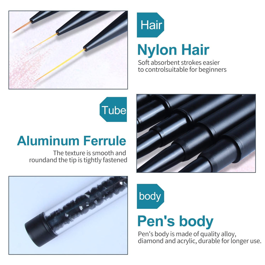Matte Black Acrylic Nail Art Brush for Gel & Acrylic Nails