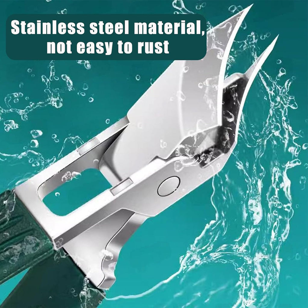 Heavy-Duty Angled Nail Clipper for Thick Nails with Catcher & Pouch