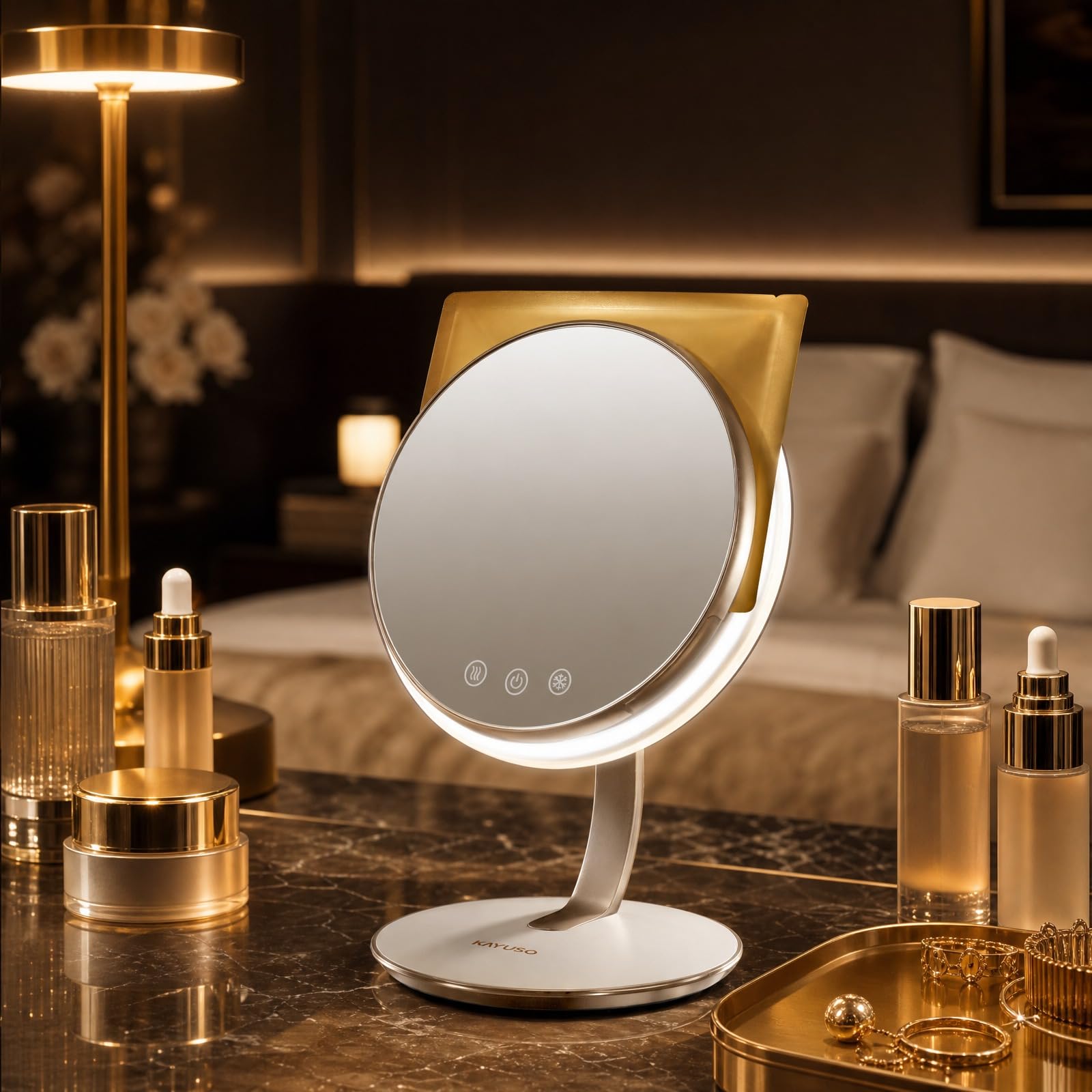 3-in-1 Heated & Cooled Makeup Mirror with LED Lighting