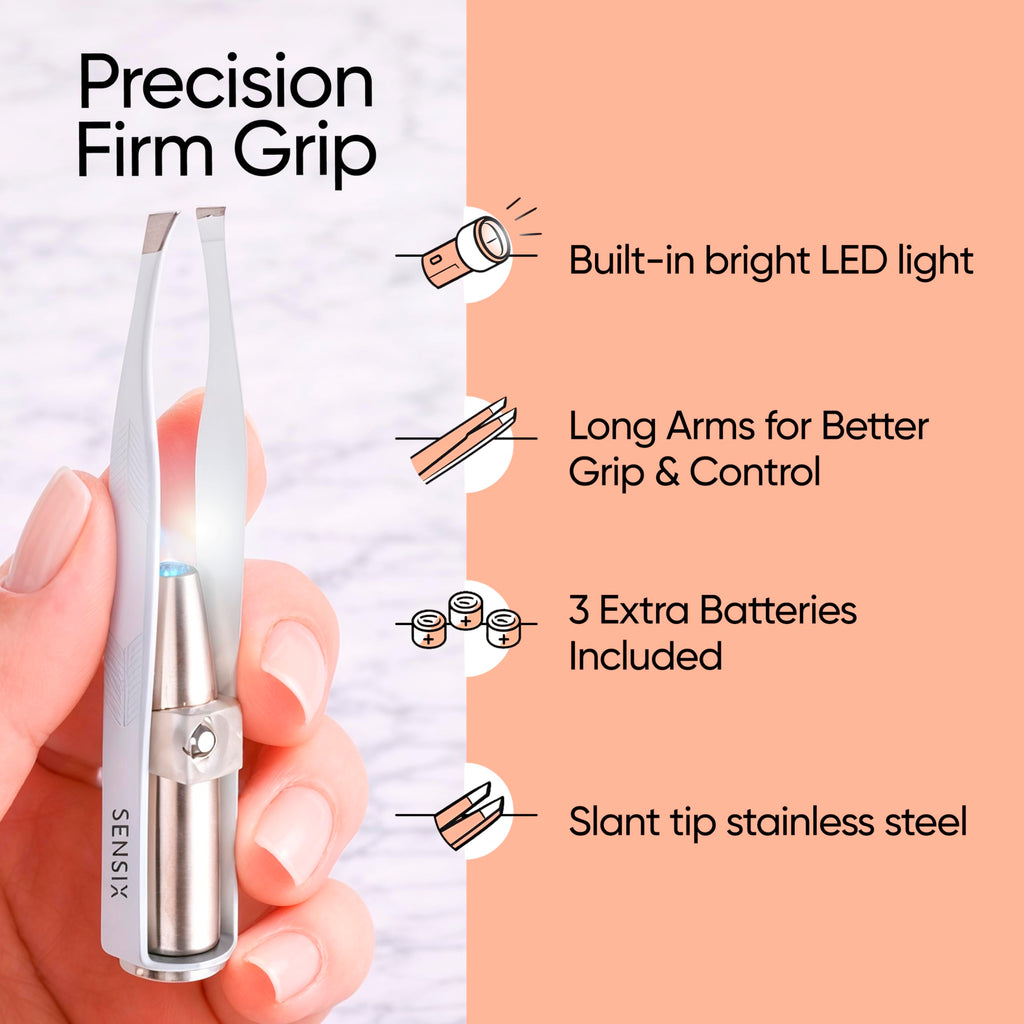 LED Lighted Precision Eyebrow Tweezers