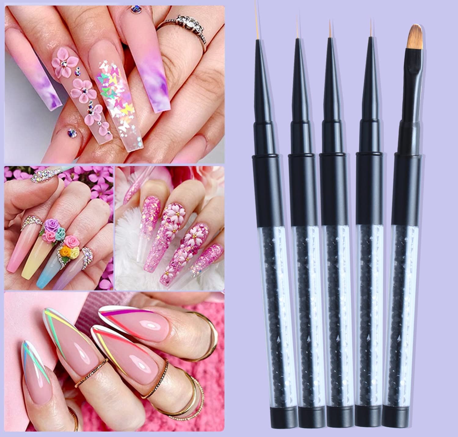Matte Black Acrylic Nail Art Brush for Gel & Acrylic Nails