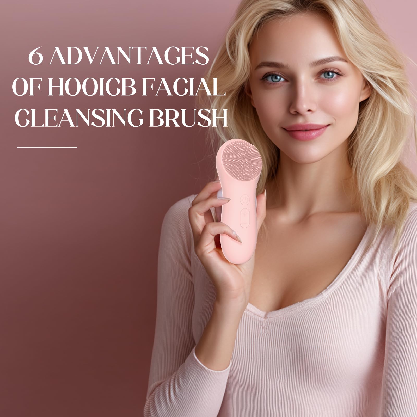 Waterproof Silicone Electric Facial Cleansing Brush Rechargeable
