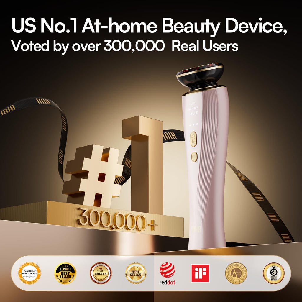 INIA 3-in-1 Red Light Therapy Beauty Device for Face & Neck Skincare