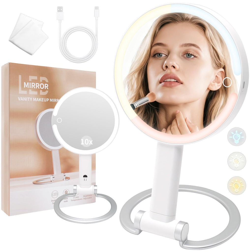 SANYCASA Lighted Makeup Mirror with Magnification