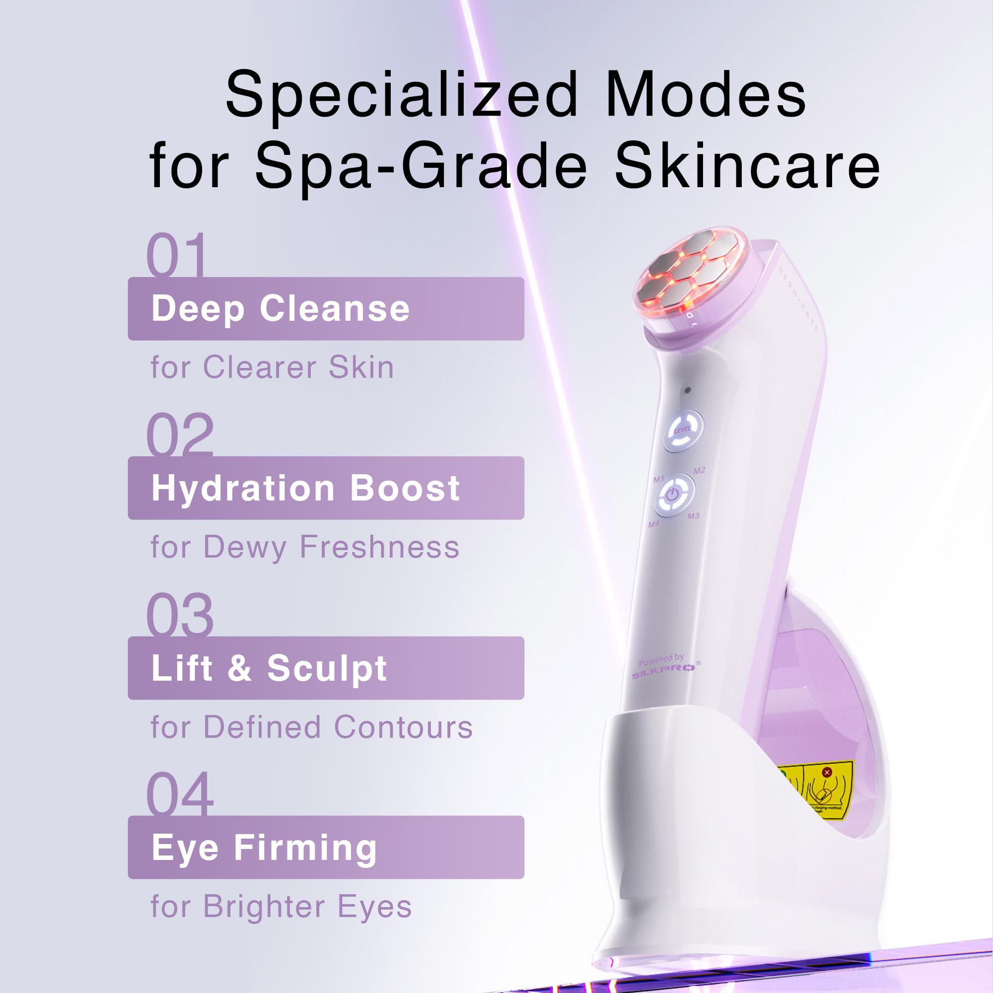 4-in-1 Microcurrent Facial Toning Device with Red Light Therapy