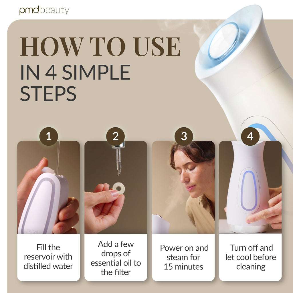 Professional Facial Steamer with Adjustable Nozzle & Essential Oil Filter