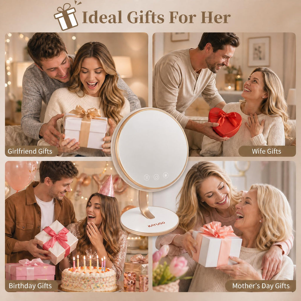 3-in-1 Heated & Cooled Makeup Mirror with LED Lighting