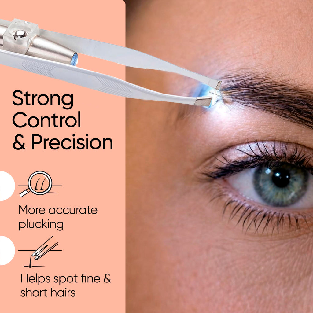 LED Lighted Precision Eyebrow Tweezers
